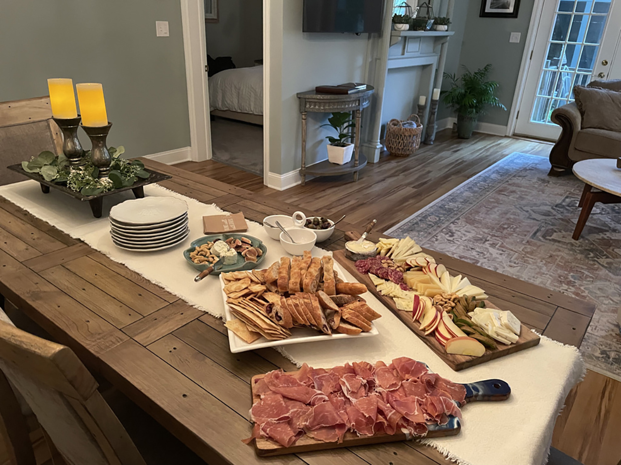 Charcuterie spread at The Millhouse dining table