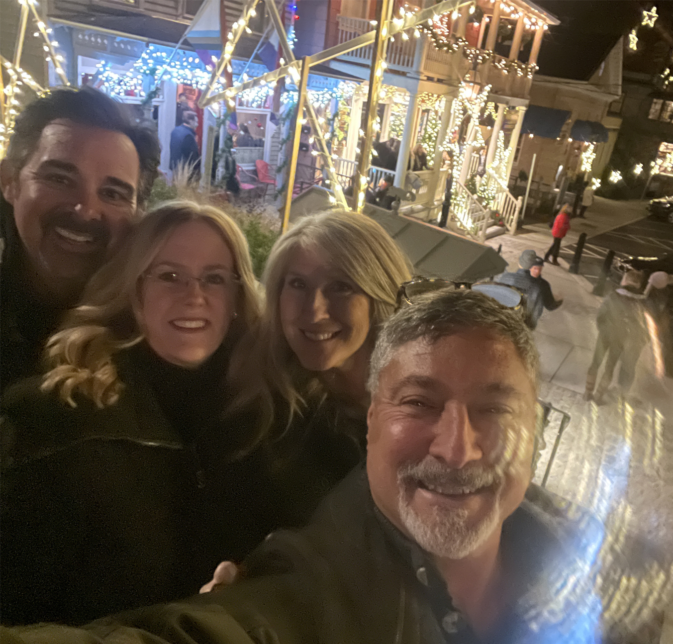 Friends enjoying Chester CT at night